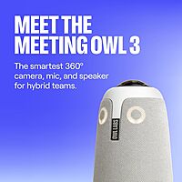 Owl Labs Meeting Owl 3 - 360° 1080p HD Conference Room Camera, AI-Driven Speaker-Tracking, 18-Foot Mic Pickup - Certified for Microsoft Teams - Works with Zoom, Google Meet - Plug & Play Setup