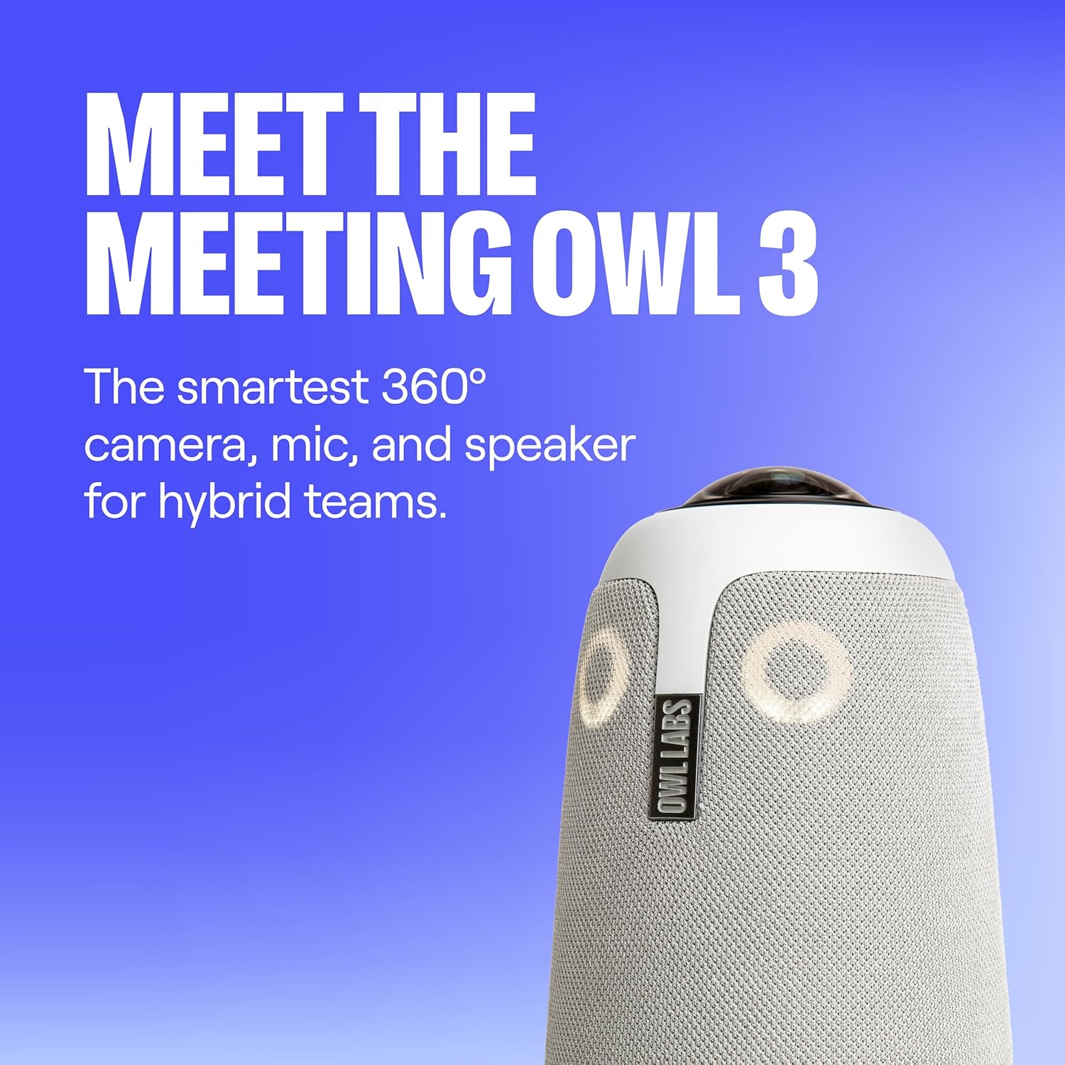 Owl Labs Meeting Owl 3 - 360° 1080p HD Conference Room Camera, AI-Driven Speaker-Tracking