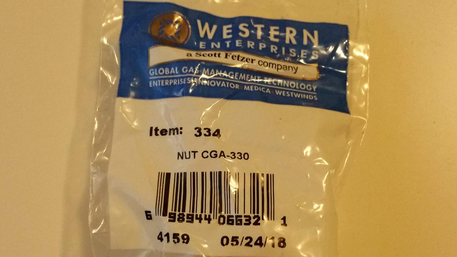 Western Enterprises#SS-334, PKGD: CGA 330 Hex Nut/SS