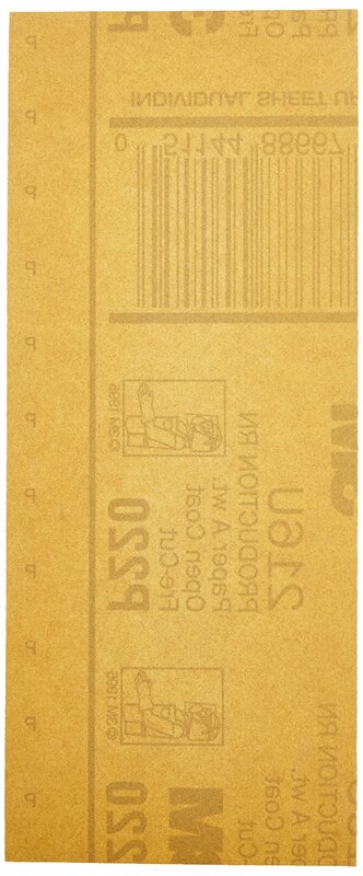 3MO 3M Gold Abrasive Sheet 216U, 3-2/3 in x 9 in, 100 Sheets