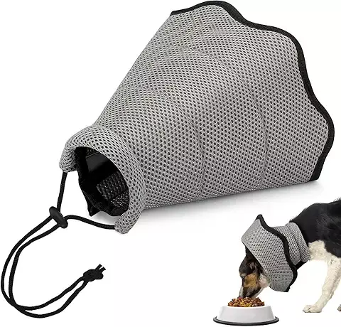 ZYHSLZ Collar Isabelino para Perros Suave y Ajustable, Cono Recuperación Postquirúrgico con Malla Transpirable, Evita Lameduras, Protege Heridas, para Mascotas Pequeñas, Medianas y Grandes (Gris, M)
