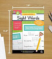 Carson Dellosa Trace With Me: Sight Words Handwriting Workbook for Kids Ages 3+, Sight Words Handwriting Practice for Preschool, Kindergarten, 1st Grade, 2nd Grade, PreK+ Phonics & Writing Practice