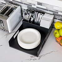 MIND READER Countertop Utensil, Napkin & Plate Organizer