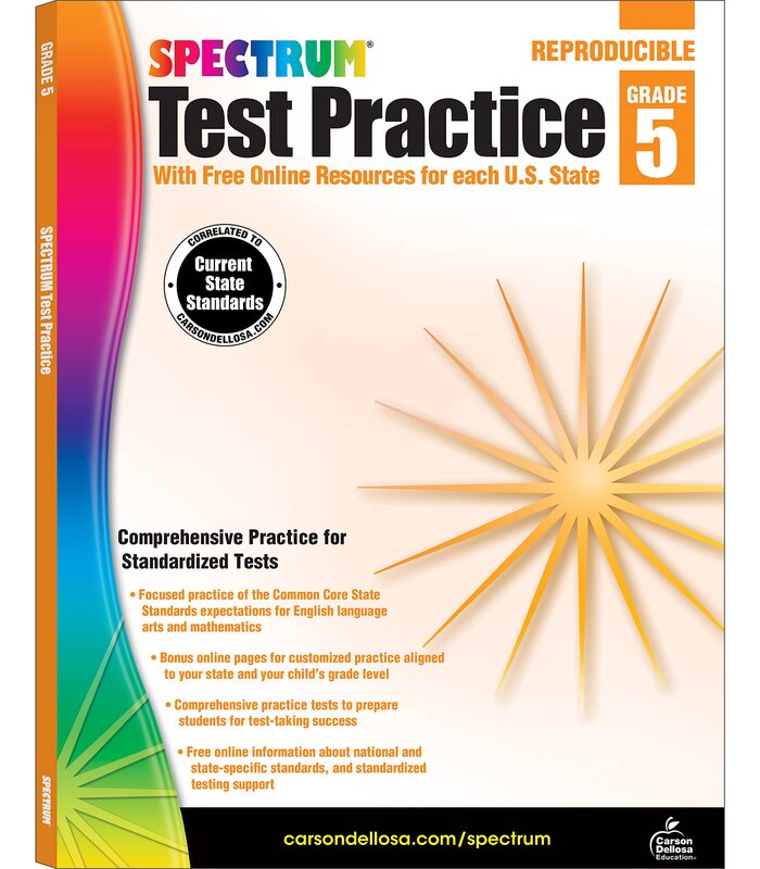 Spectrum 5th Grade Test Practice Workbooks All Subjects, Ages 10 to 11, 5th Grade Test Practice, Language Arts