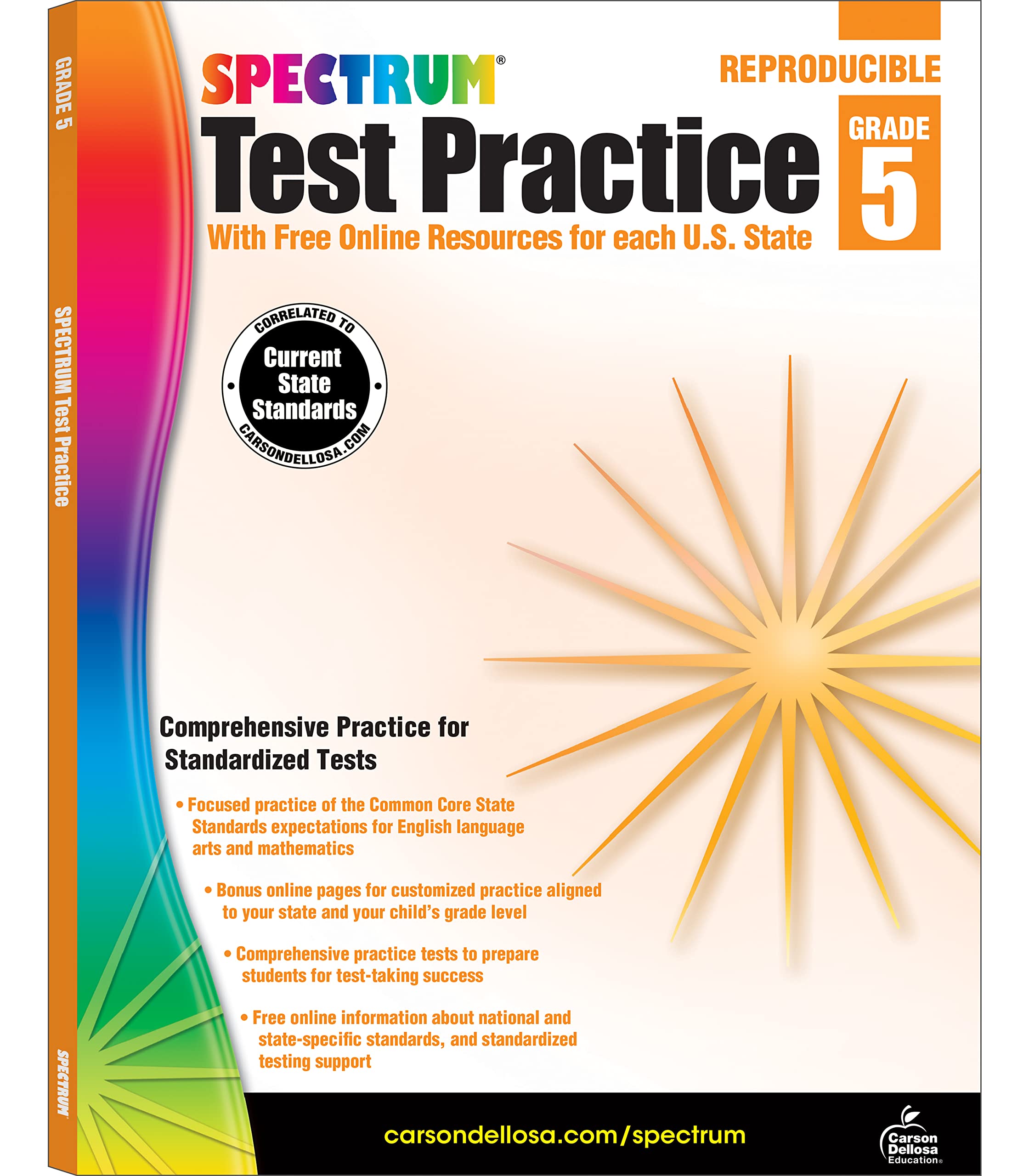 Spectrum 5th Grade Test Practice Workbooks All Subjects, Ages 10 to 11, 5th Grade Test Practice, Language Arts