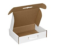 Aviditi MCC1 Corrugated Carrying Cases, 12 1/8" x 9 1/4" x 3", Oyster White (Pack of 10)