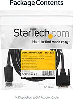StarTech.com 6ft (1.8m) DisplayPort to DVI Cable, DP to DVI-D Video Adapter Converter Cable, Replacement for DP2DVIMM6 6 feet