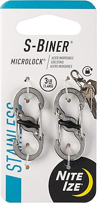 Nite Ize S-Biner MicroLock Stainless Steel Dual-Gate Carabiner Key Holder