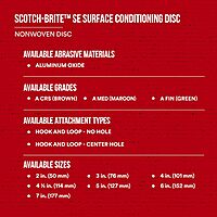 3M Scotch-Brite SE Surface Conditioning Disc, Hook and Loop, Aluminum Oxide, Medium, Heavy Duty, Durable, 4 1/2 In x No Hole