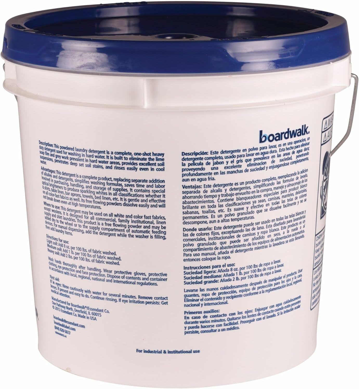 Boardwalk BWKHURACAN40 Low Suds Industrial Powder Laundry Detergent, Fresh Lemon Scent, 40lb Pail 640 Ounce (Pack of 1)