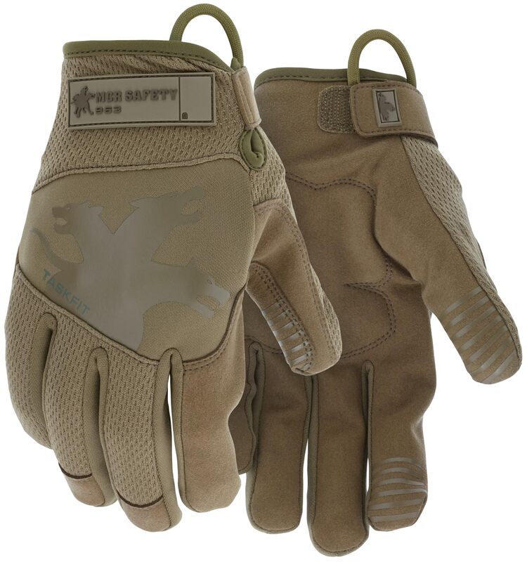 MCR SAFETY 963 TaskFit Mechanics Gloves, Synthetic Leather Padded Palm