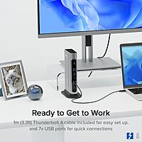 Plugable 16-in-1 Thunderbolt 4 Dock – Dual 4K Monitors for M4 MacBook Air/Pro, 100W Charging, 2X HDMI, 2X DisplayPort