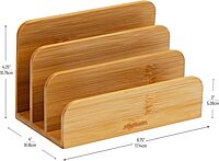 MIND READER Bamboo Desktop Organizer Office Storage