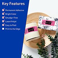 Avery Printable Rectangle Labels, Sure Feed Technology, 1" x 2-1/2", Bright Pink, Laser/Inkjet Printable