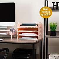 MIND READER Stackable Paper Trays Desktop Organizer Letter-Size