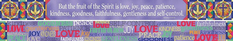 Barker Creek Double-Sided Spiritual Border with Inspirational Verse, Fruit of The Spirit, for Bulletin Boards, Reception Areas, Sunday School Classrooms, Homeschool Decor, 3” x 35’ (966)