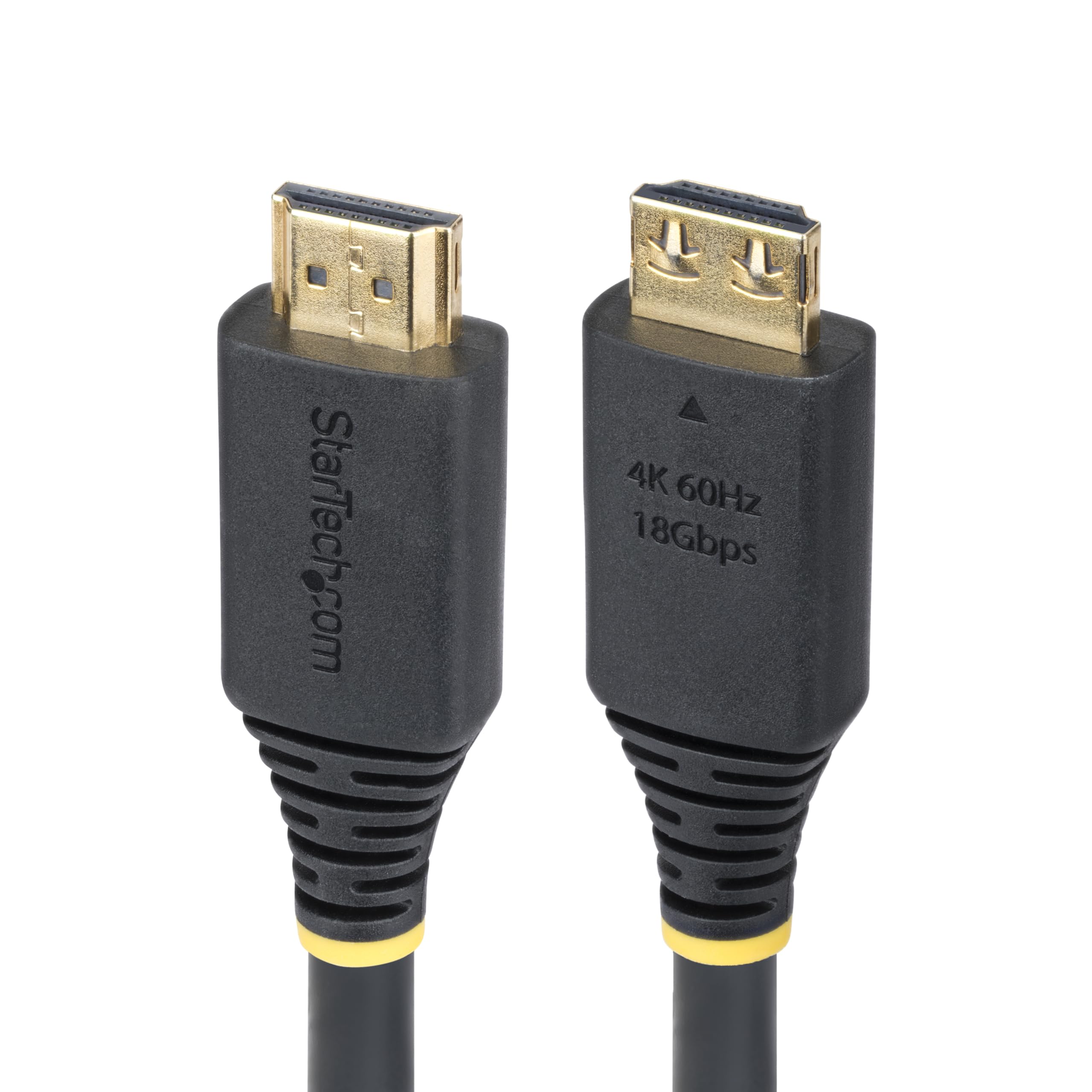 StarTech.com 15ft (4.5m) High Speed HDMI Cable with Gripping Connectors, 4K 60Hz/1440p 144Hz, 18Gbps, UHD HDMI 2.0 Cord