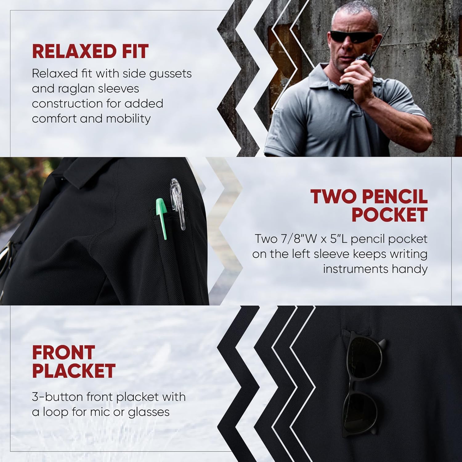 VERTX Men's Tactical Polo Shirt with Coldblack Technology