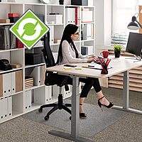 FLOORTEX Cleartex Enhanced Polymer Rectangular Chair Mat for Carpets up to 3/8"