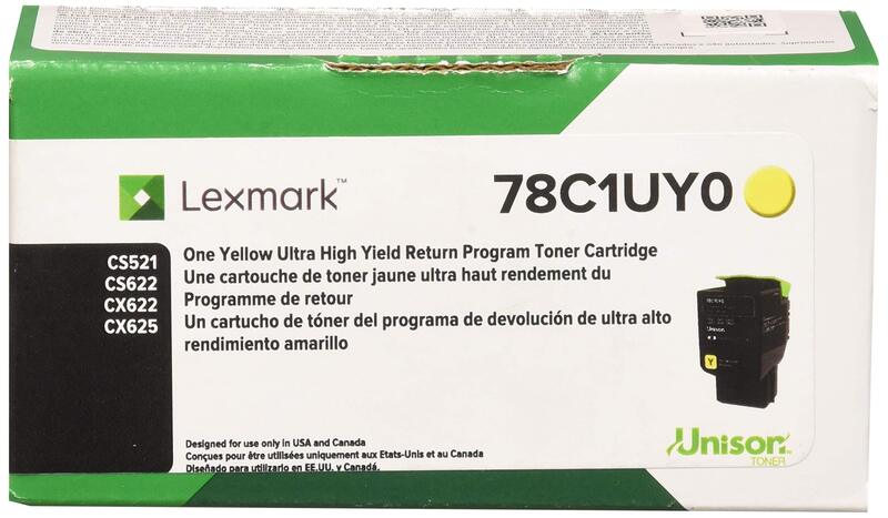 Lexmark 78C1UY0 Yellow Ultra-High Yield Return Program Toner Cartridge