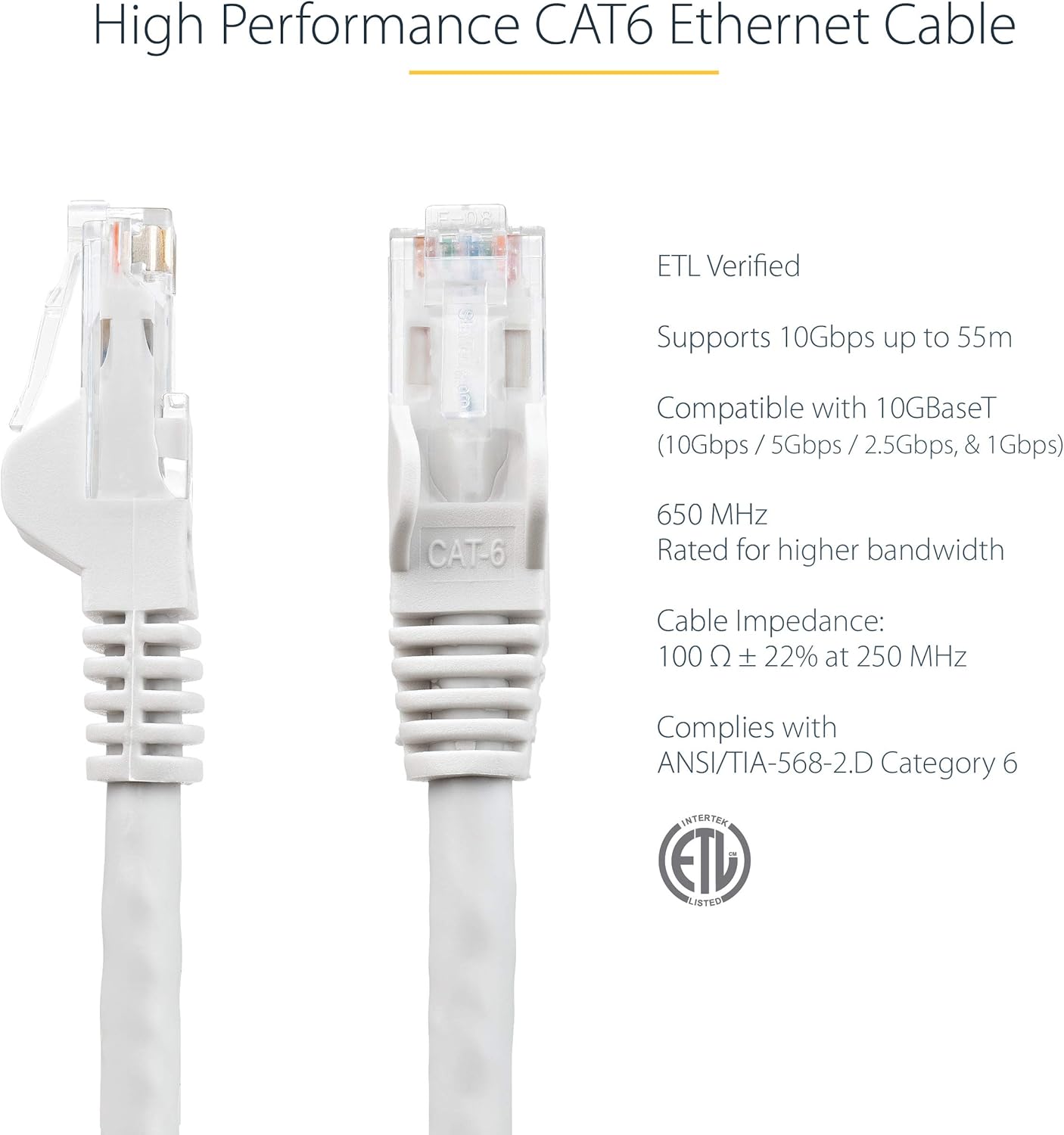 StarTech.com CAT6 Snagless RJ45 Ethernet Patch Cable