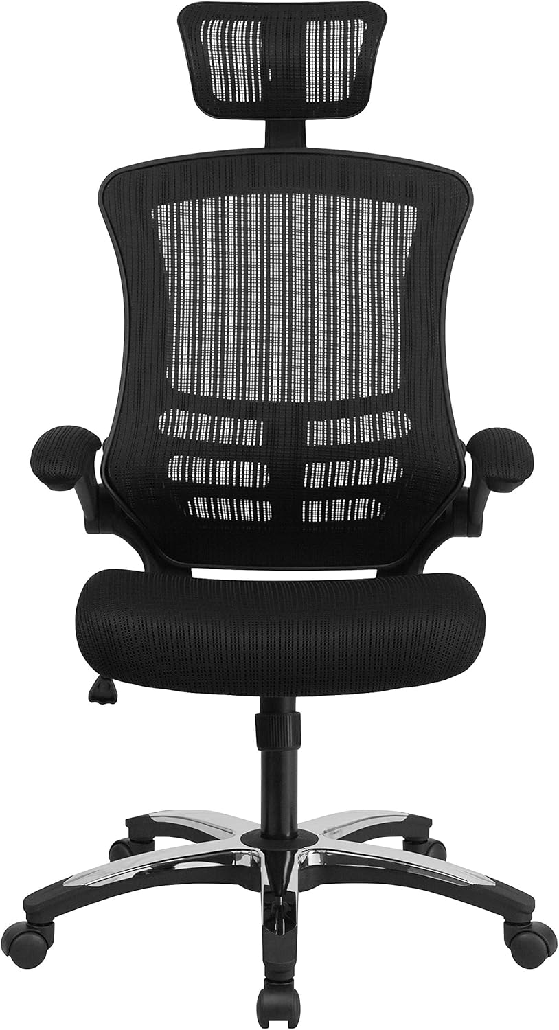 Flash Furniture Kelista High-Back Swivel Office Chair with Adjustable Lumbar Support and Seat Height