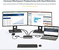 StarTech.com USB-C USB-A Dock - Hybrid Universal USB 3.0 Docking Station for USB-C or USB-A Laptop - Dual Monitor 4K 60Hz HDMI/DisplayPort - 6x USB-A, GbE - USB 3.1/3.2 Gen 1 - Windows/Mac (DK30A2DHU)