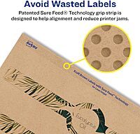 Avery Kraft Brown Wraparound Band Labels, Sure Feed Technology, 1.5 x 7.75, Cigar Band Labels