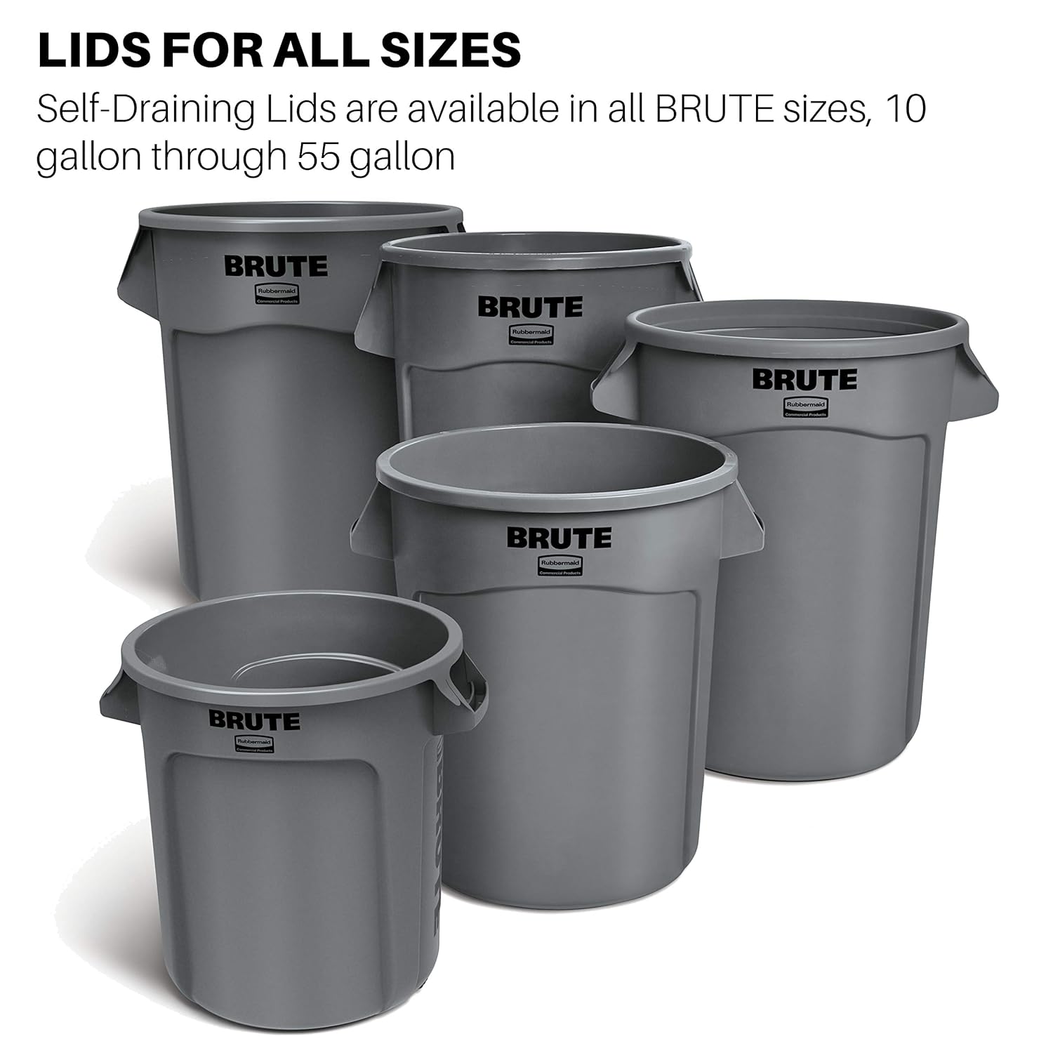Rubbermaid BRUTE Commercial Flat Round Lid for BRUTE Containers
