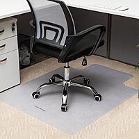 Mind Reader Office Chair Mat for Carpet – Heavy Duty PVC Floor Protector, Transparent Chair Mat for Carpeted Floors