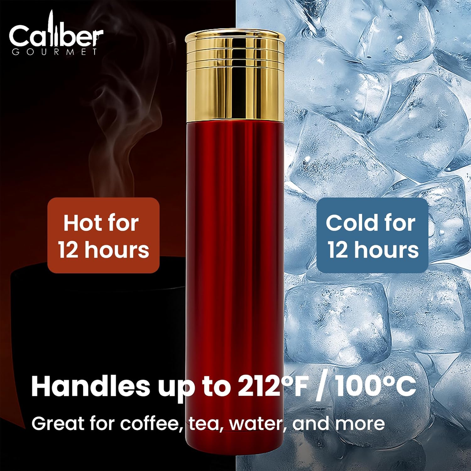 CALIBER GOURMET Bullet Thermos Bottle Vacuum Insulated Stainless Steel