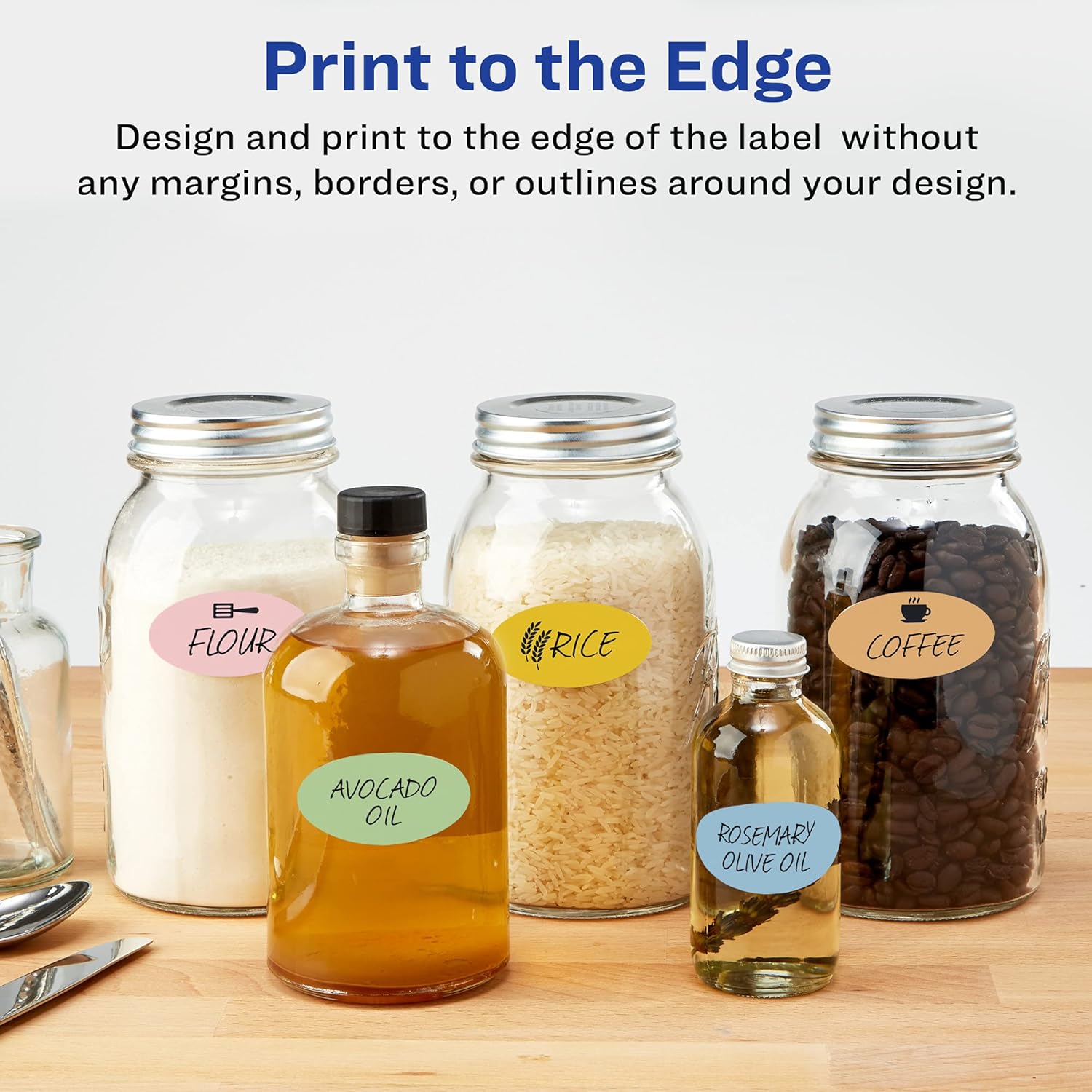 AVERY Durable Waterproof Oval Labels with Sure Feed Technology