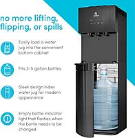 Avalon A3BLK Self Cleaning Bottom Loading Water Cooler Dispenser, 3 Temperature-UL/Energy Star Approved-Black Stainless