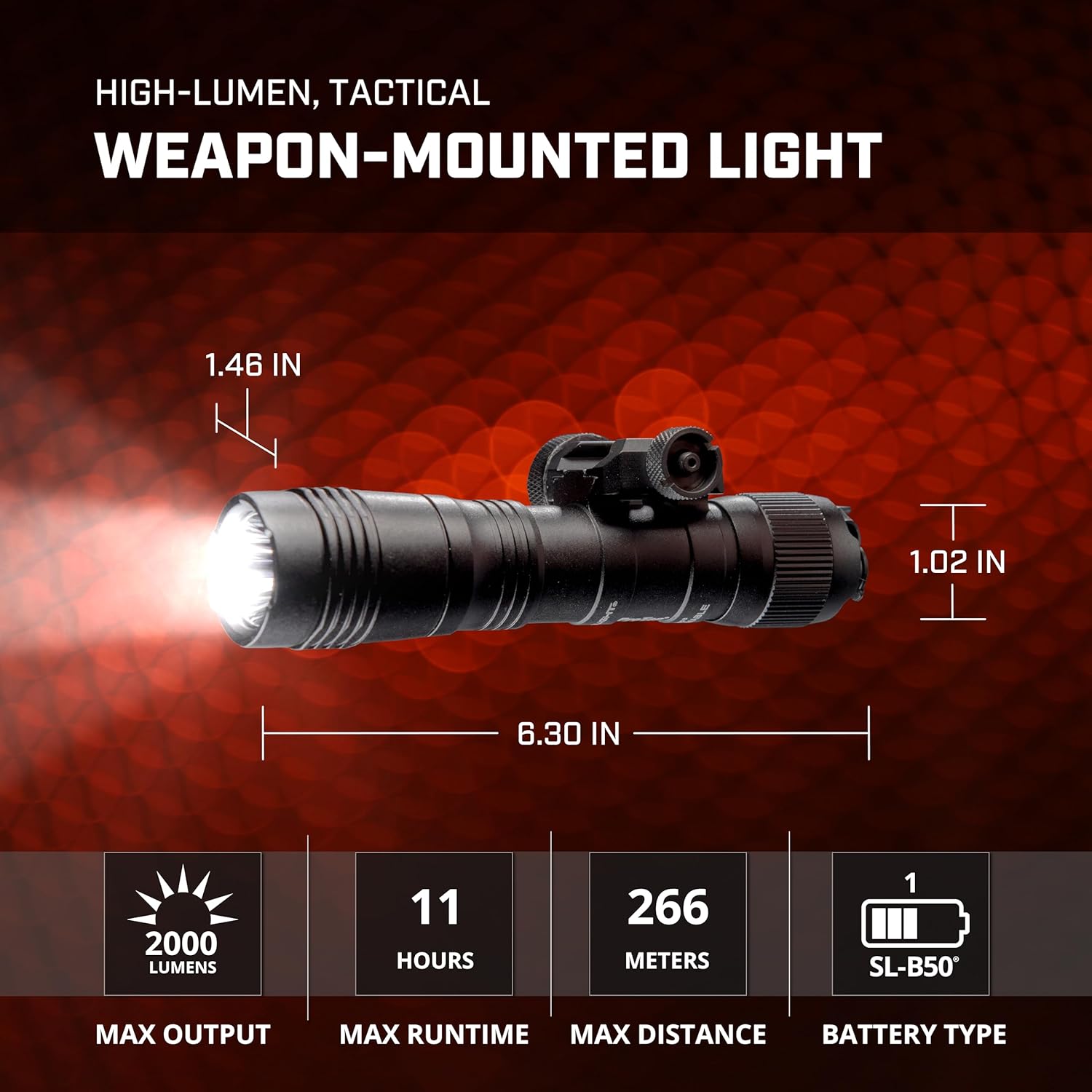 Streamlight 89009 ProTac 2.0 2000-Lumen Rail Mount High Lumen Tactical Rechargeable Long Weapon-Mounted Flashlight