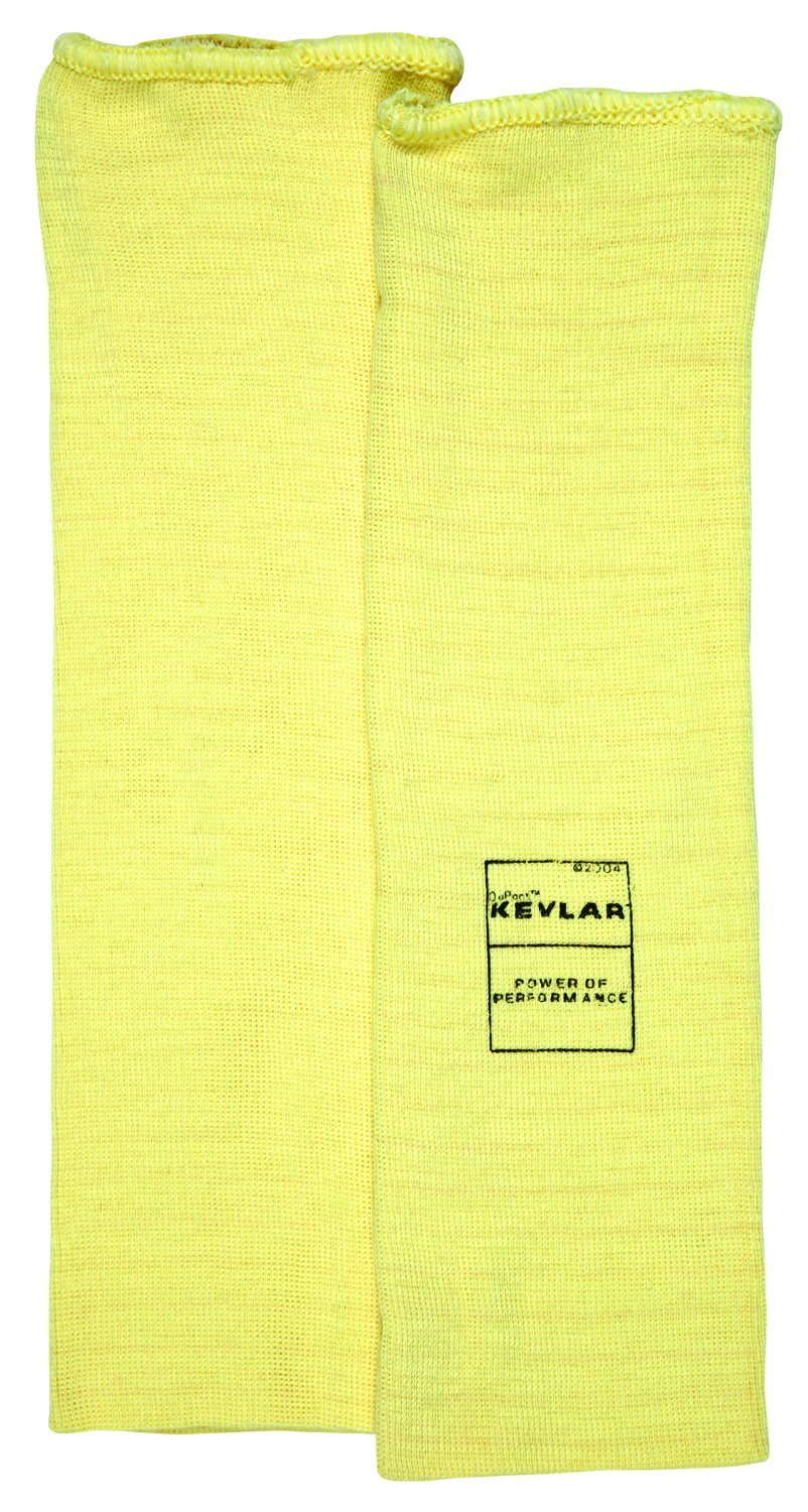 MCR Safety 9372 Kevlar Regular Weight 36 Gauge Plain Sleeve, Yellow, 12-Inch, 1-Pair
