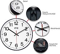 Infinity Instruments 12 Inch Prosaic Round Non-Ticking Silent Battery Operated Easy to Read Clock for Office, Classroom, School, Black