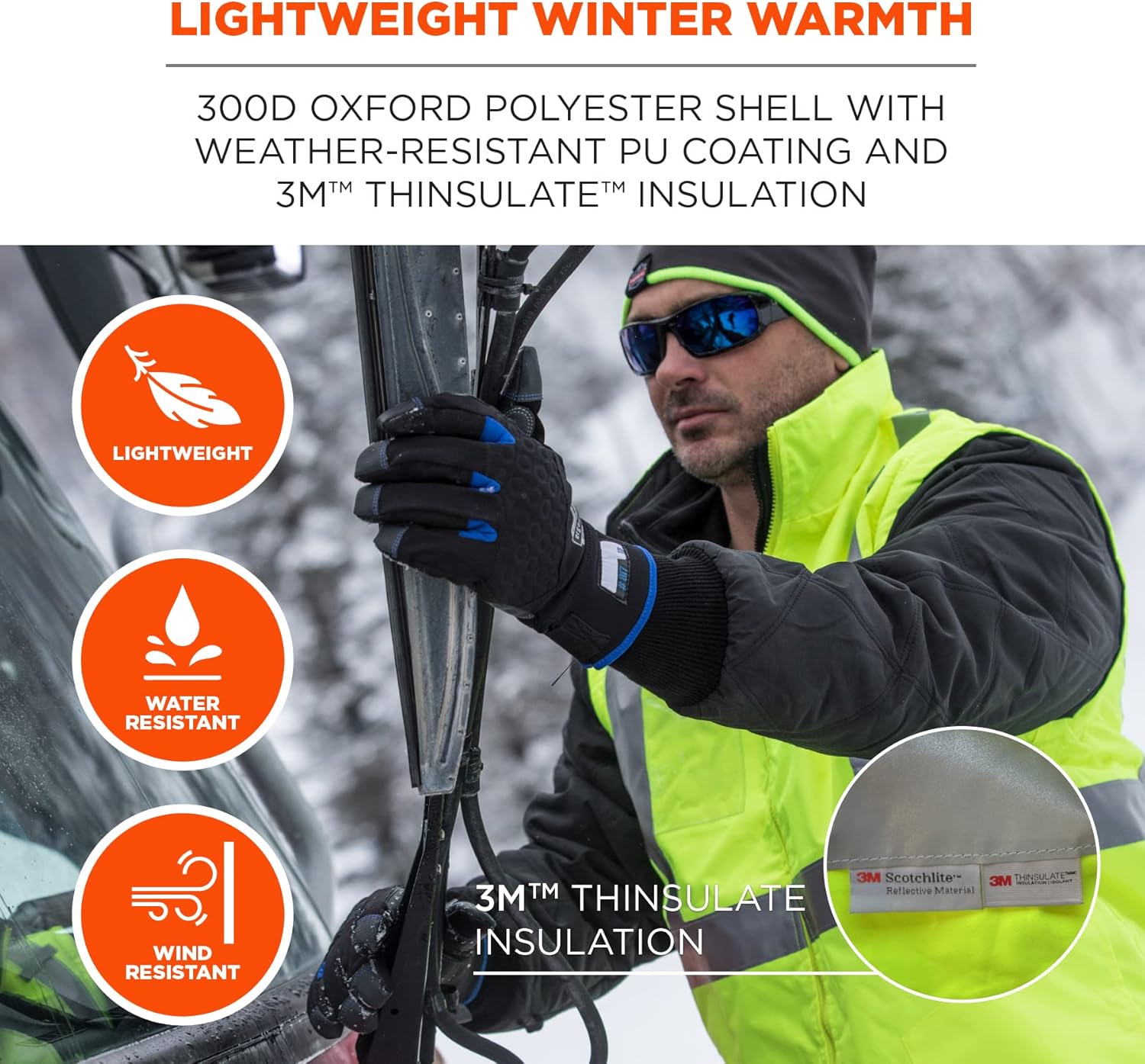 ERGODYNE GloWear 8287 Type R Class 2 High-Visibility Thermal Jacket With Removable Sleeves
