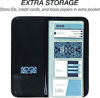 Samsill Professional Business Card Organizer with Padded Cover, Card Holder for 160 Cards, Black