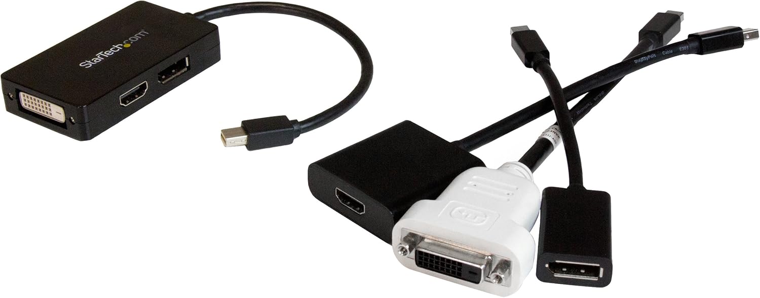 StarTech.com 3-in-1 Mini DisplayPort Adapter - Mini DP to HDMI, DVI, VGA or DisplayPort