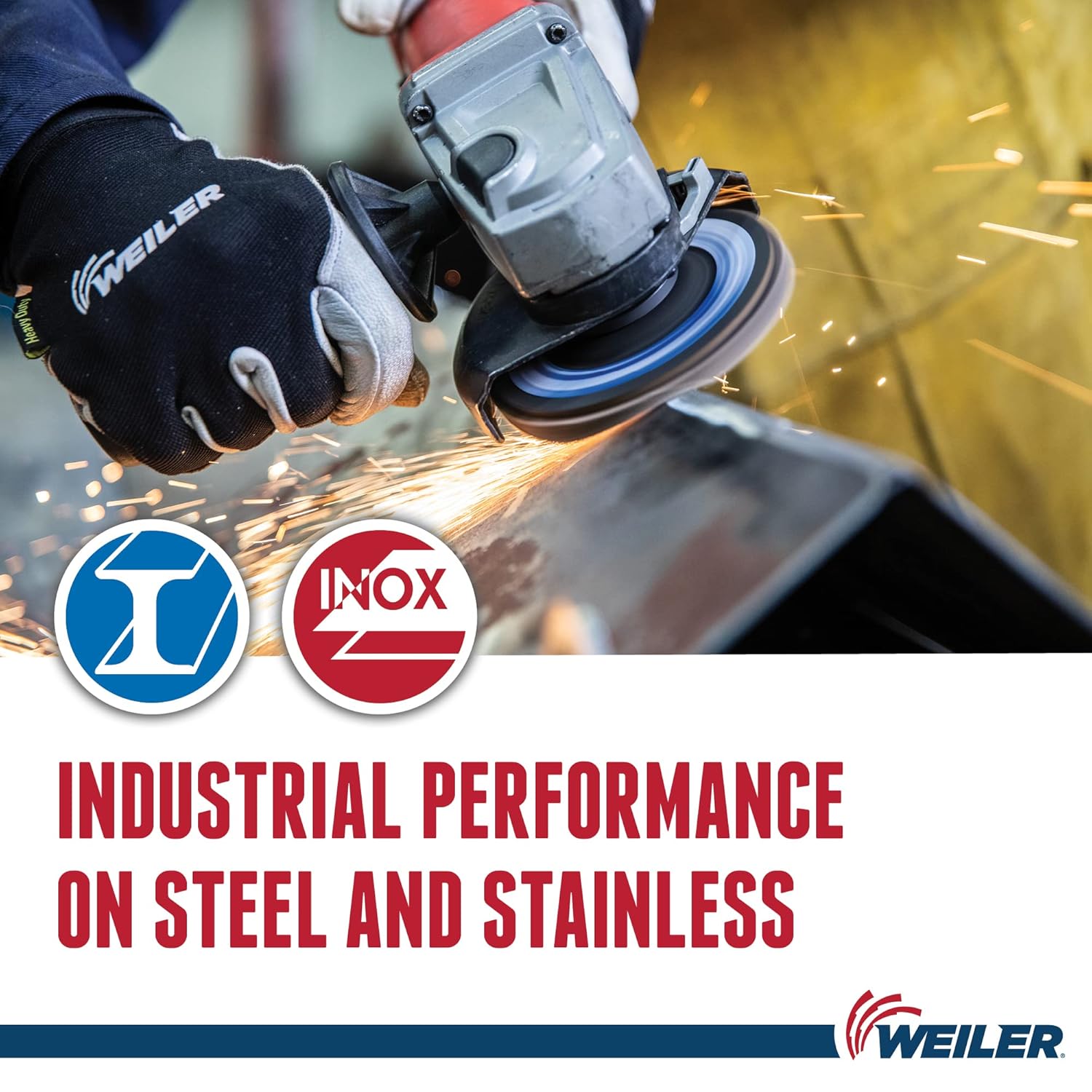 Weiler 51168 Tiger Paw XHD Super High Density Abrasive Flap Disc, Type 27 Flat Style, Phenolic Backing, Zirconia Alumina