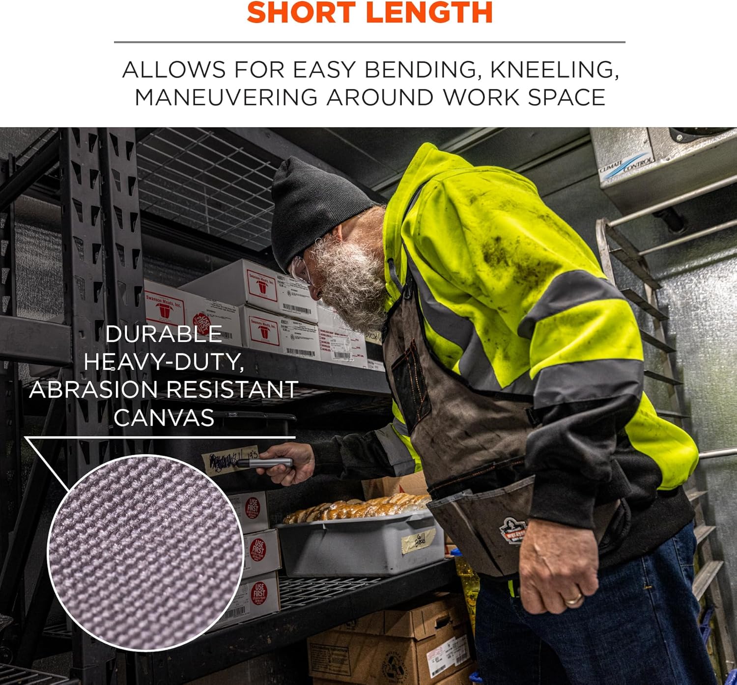 Ergodyne Arsenal 5700 Torso Length Work Tool Apron, 16-Pockets, Gray