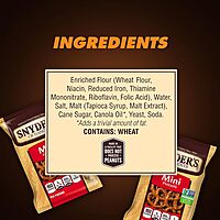 Snyder's of Hanover Mini Pretzels, 100 Calorie Individual Packs, 36 Ct 100 Calorie Minis Pack 0.92 Ounce (Pack of 36)