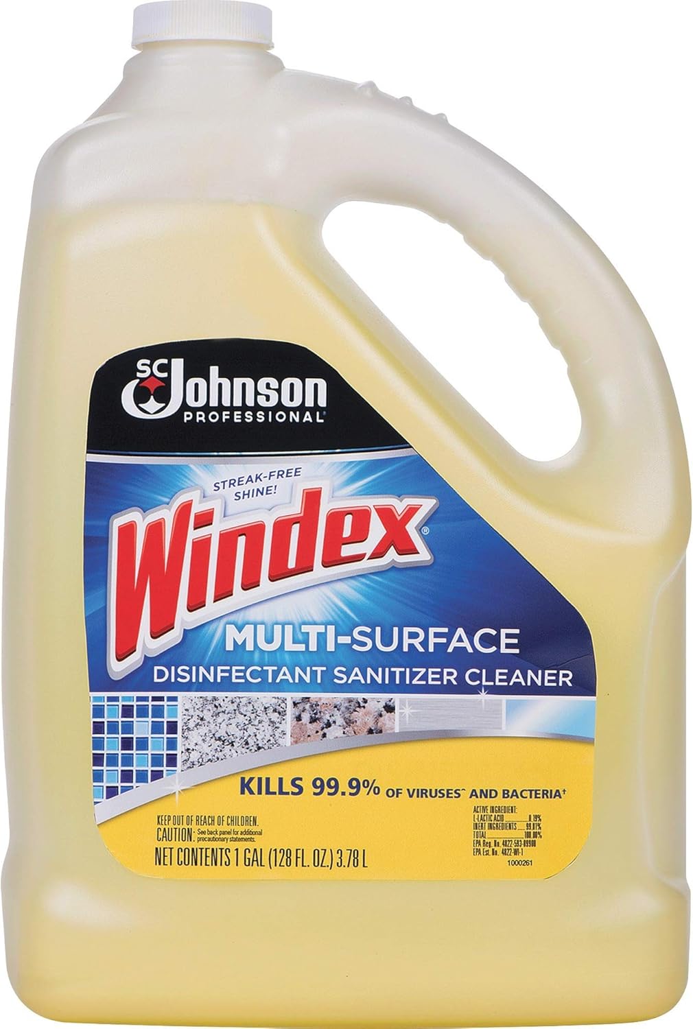 Windex Multi-Surface Disinfectant Cleaner, Citrus Scent, 128 Oz