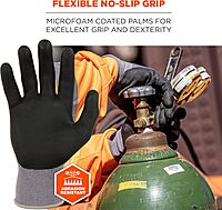 Ergodyne ProFlex 7000 Nitrile Coated Work Gloves, Foam Nitrile Palms for Flexible No Slip Grip, Abrasion Resistant, 15g, Touchscreen Capable, Gray, Extra Large