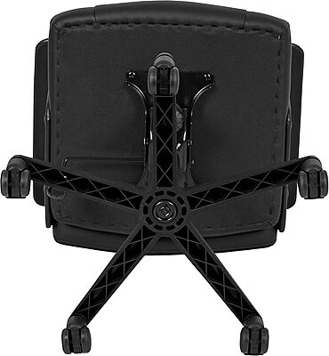 Flash Furniture Coffman Flash Fundamentals Mid-Back LeatherSoft Office and Gaming Chair, Ergonomic Office Chair with Padded LeatherSoft Seat and Arms, Black