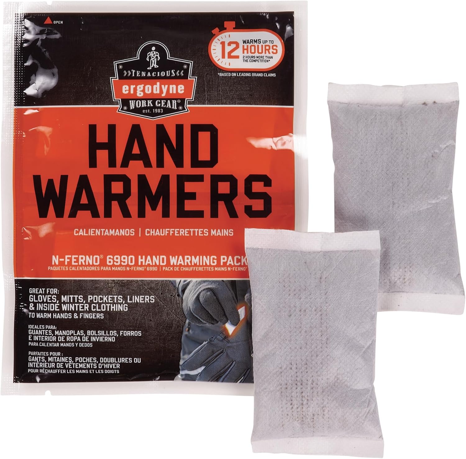 Ergodyne N-Ferno Warming Packs, White (16990) 1-Pair