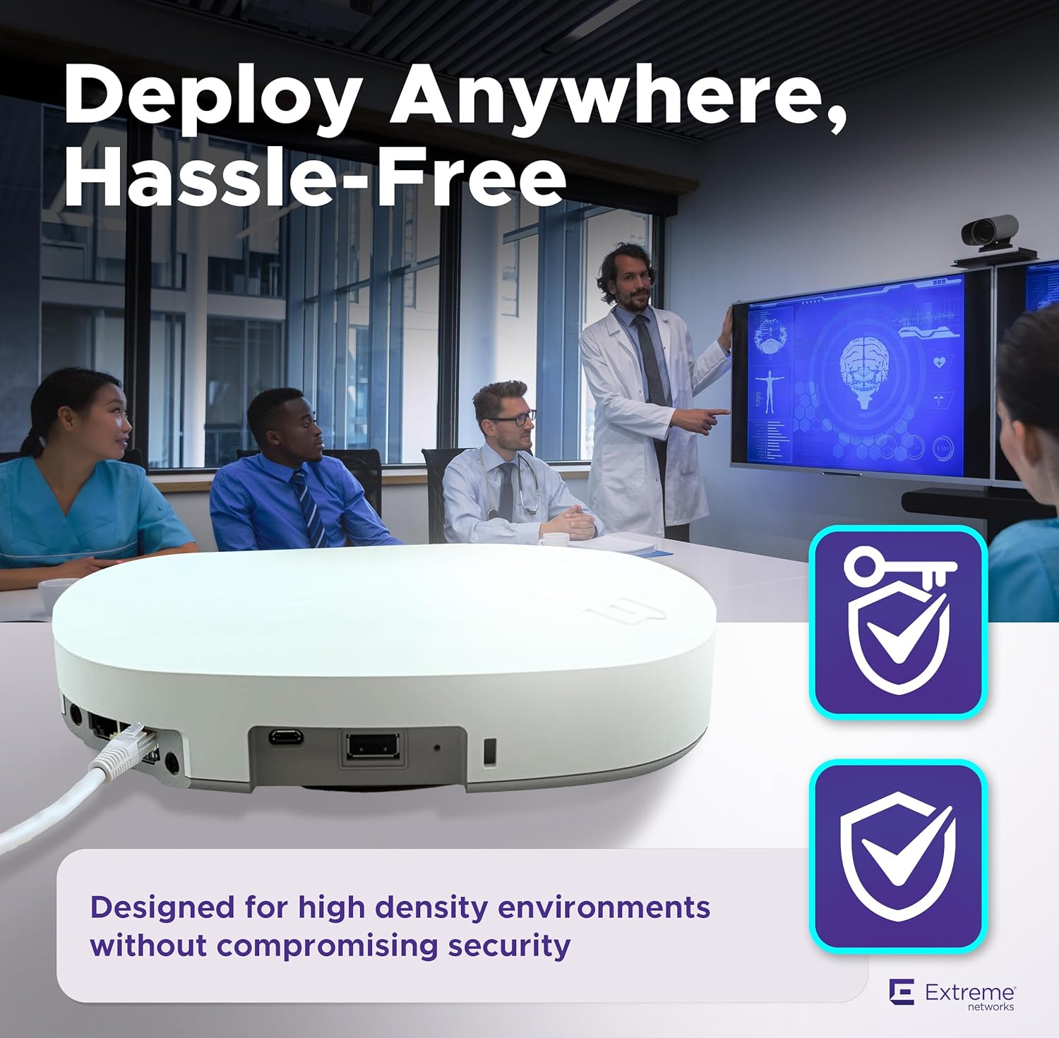 AP4000-WW Tri-Radio Indoor Wi-Fi 6E Access Point - 2.4GHz/5GHz/6GH, Multi-OS Support, Cloud-Managed with ExtremeCloud IQ