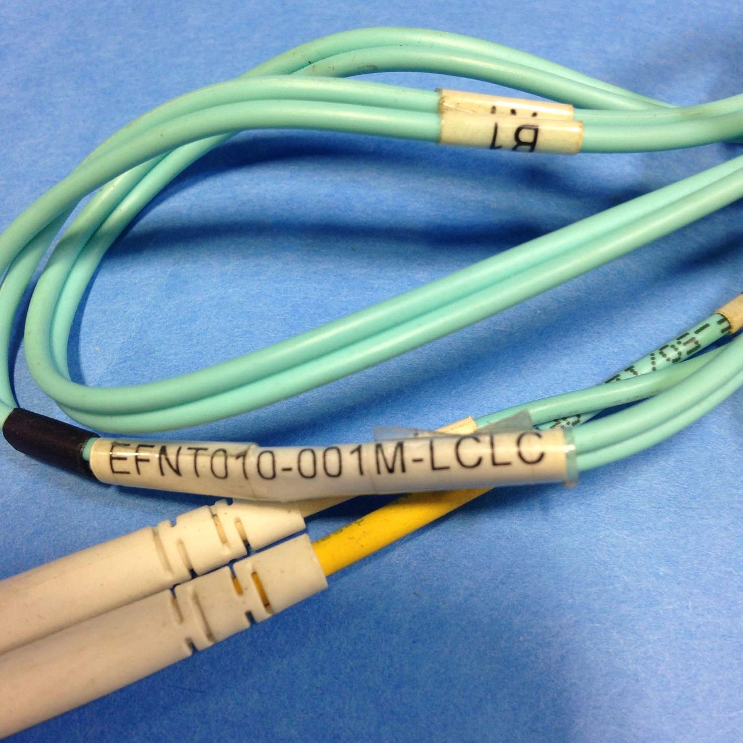 Black Box EFNT010-001M-LCLC OM3 50/125 Multimode LC-LC Fiber Patch Cable, Aqua, 1 m