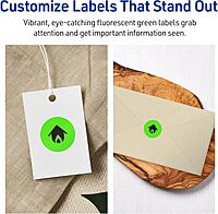 Avery Printable Round Labels, Sure Feed Technology, 3/4" Diameter, Neon Green, Print-to-the-Edge, Laser/Inkjet