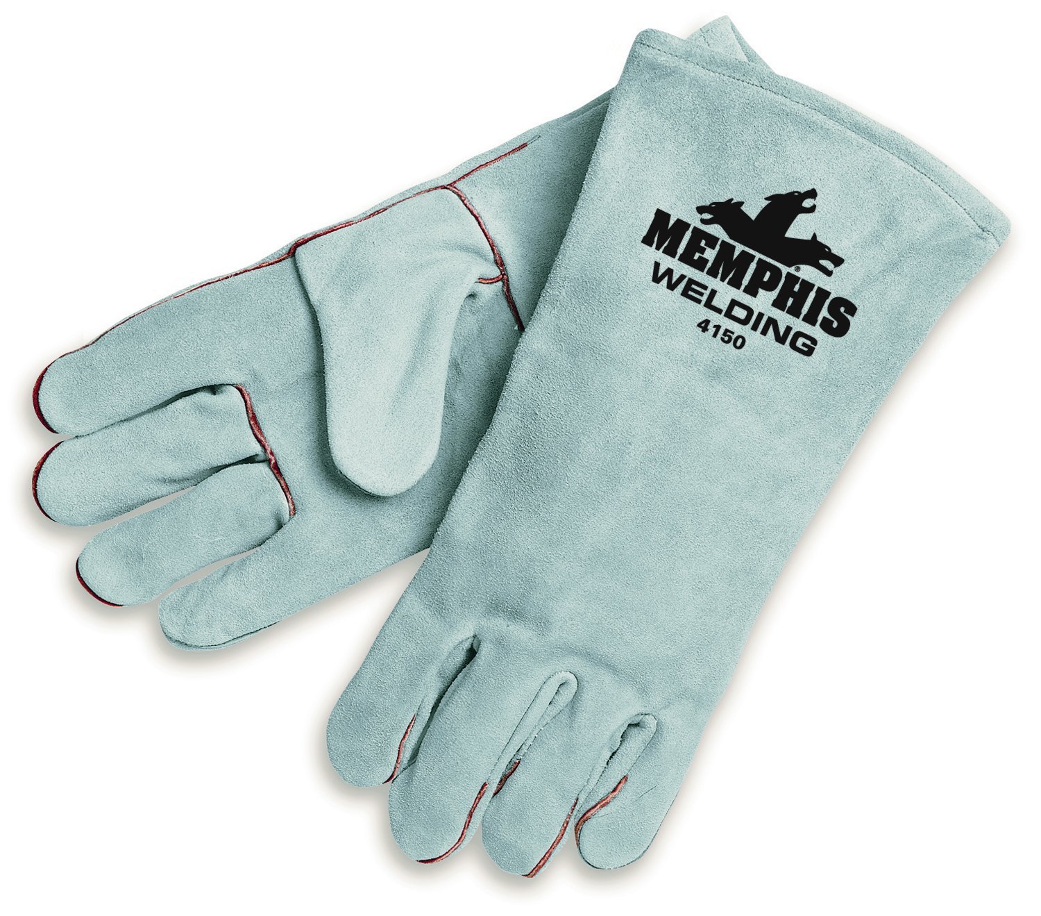 MCR Safety 4150 Memphis Cow Leather Welder Gloves, 13" 1-Piece Back Premium Shoulder Leather with Wing Thumb and Welted